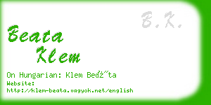 beata klem business card